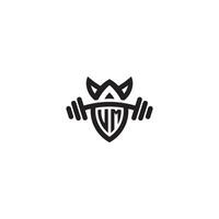 VM line fitness initial concept with high quality logo design vector