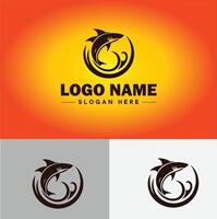 Shark logo vector art icon graphics for company brand business icon shark logo template