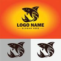 Shark logo vector art icon graphics for company brand business icon shark logo template