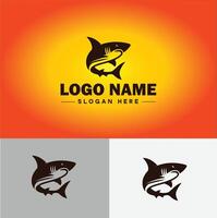 tiburón logo vector Arte icono gráficos para empresa marca negocio icono tiburón logo modelo