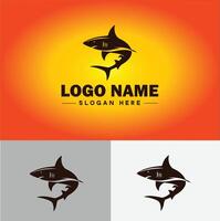 Shark logo vector art icon graphics for company brand business icon shark logo template