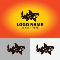 Shark logo vector art icon graphics for company brand business icon shark logo template
