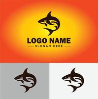 Shark logo vector art icon graphics for company brand business icon shark logo template