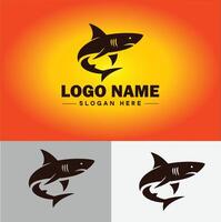 tiburón logo vector Arte icono gráficos para empresa marca negocio icono tiburón logo modelo