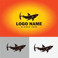 Shark logo vector art icon graphics for company brand business icon shark logo template