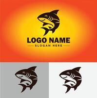 Shark logo vector art icon graphics for company brand business icon shark logo template