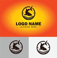 Shark logo vector art icon graphics for company brand business icon shark logo template