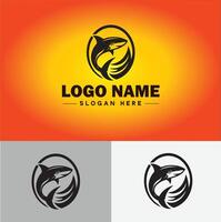 Shark logo vector art icon graphics for company brand business icon shark logo template