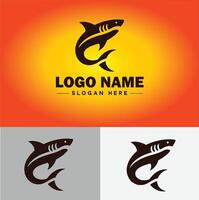 Shark logo vector art icon graphics for company brand business icon shark logo template