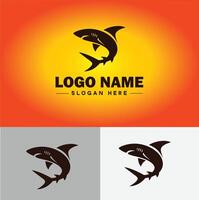 Shark logo vector art icon graphics for company brand business icon shark logo template