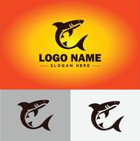 Shark logo vector art icon graphics for company brand business icon shark logo template