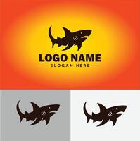 Shark logo vector art icon graphics for company brand business icon shark logo template