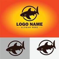 Shark logo vector art icon graphics for company brand business icon shark logo template