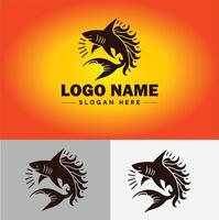 Shark logo vector art icon graphics for company brand business icon shark logo template