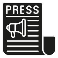 Press Release icon line vector illustration