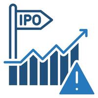 ipo riesgo icono línea vector ilustración