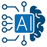 artificial inteligencia icono línea vector ilustración