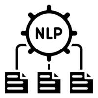 Natural Language Processing icon line vector illustration