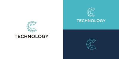 logotipo de tecnología, plantilla de logotipo de vector moderno, minimalista y futurista