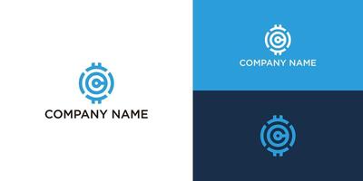 Crypto coin logo template with initial letter C. Vector Digital Money icon, Block chain, financial symbol.