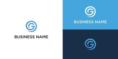 flat design gc monogram logo template vector