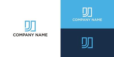 letter J monogram square shape logo blue vector