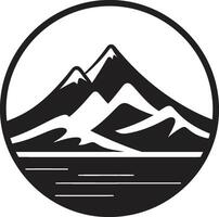 Awe Inspiring Altitude Iconic Mountain Design Natures Pinnacle Mountain Emblem vector