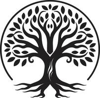 Verdant Legacy Iconic Tree Logo Icon Grove Guardian Tree Icon Mark vector