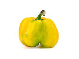 Fresh yellow bell pepper isolated on white background. photo