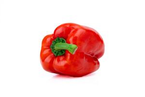 Fresh red bell pepper isolated on white background. photo