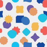 Geometric figures pattern. Seamless print with abstract cute bold shapes. Vector wallpaper texture