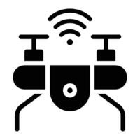 drone Glyph Icon Background White vector