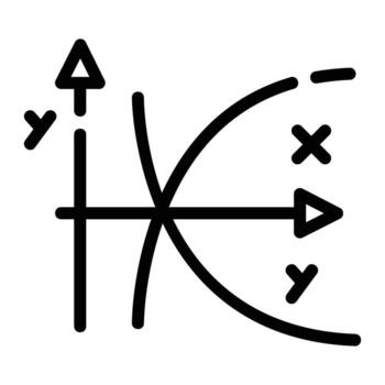 logarithm Line Icon Background White vector