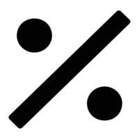 percent Glyph Icon Background White vector