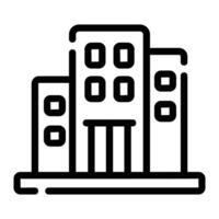 building Line Icon Background White vector