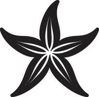 Aquatic Serenity Starfish Logo Glyph Starry Symbol Black Emblem vector