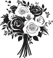 Petal Harmony Bridal Vector Symbol Radiant Posy Elegance Black Emblem Design