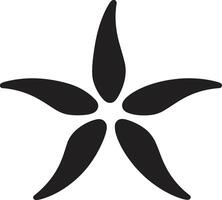 Aquatic Serenity Black Starfish Symbol Starry Symbol Vector Starfish Badge