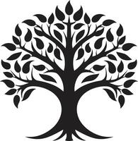 arbóreo majestad árbol icono emblema botánico serenidad árbol símbolo diseño vector