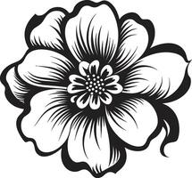 Single Blossom Stylish Vector Design Minimalist Flower Icon Monochrome Chic