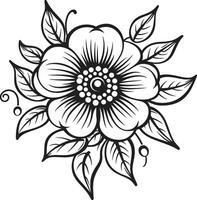 botánico elegante emblema icónico Arte agraciado floral elegancia negro firma vector