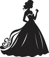 Chic Elegance Brides Design in Black Bridal Radiance Black Vector Emblem