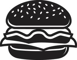 Juicy Bite Monochrome Burger Symbol Burger Essence Black Vector Logo