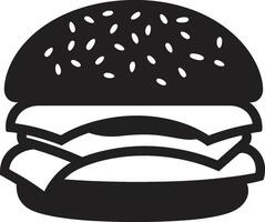 Classic Burger Harmony Monochrome Design Iconic Burger Design Black Vector