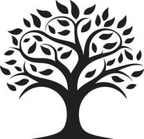 Rooted Legacy Tree Vector Icon Majestic Arbor Tree Emblem Design