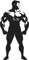 Shadowed Strength Full Body Vector Design Blackout Bulk Bodybuilders Iconic Vector Emblem