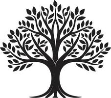 follaje elegancia árbol vector ilustración cenador emblema árbol icono símbolo