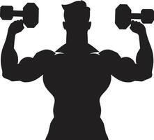 Fitness Fusion Dumbbell Man Emblem Vector Vitality Black Workout Dumbbell