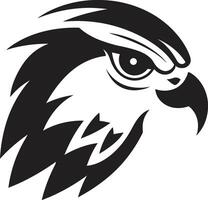 Silhouetted Predator Black Eagle Glyph Skyborne Majesty Eagle Logo Emblem vector