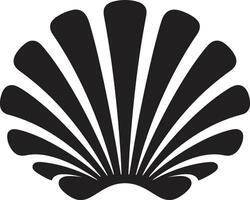 concha esplendor desplegado icónico logo emblema acuático adornos revelado logo vector diseño